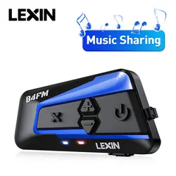 Lexin-Oreillette Bluetooth B4FM-X pour moto, appareil de communication pour casque, sauna, kit mains-libres étanche, radio FM, batterie 850mAh