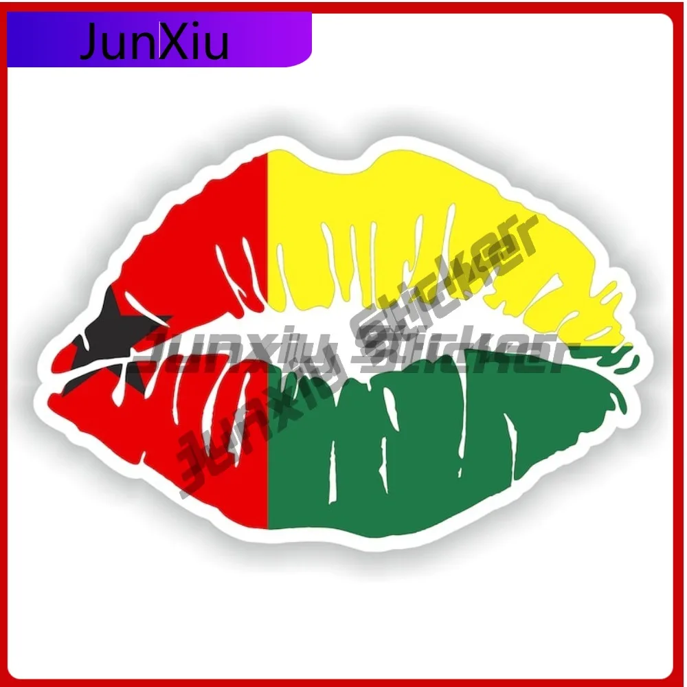 

Guinea Bissau Flag Lips National Emblem Sticker Travel Stickers And Decal Bumper Sticker Funny Decoration Decals Motorcycle Suv