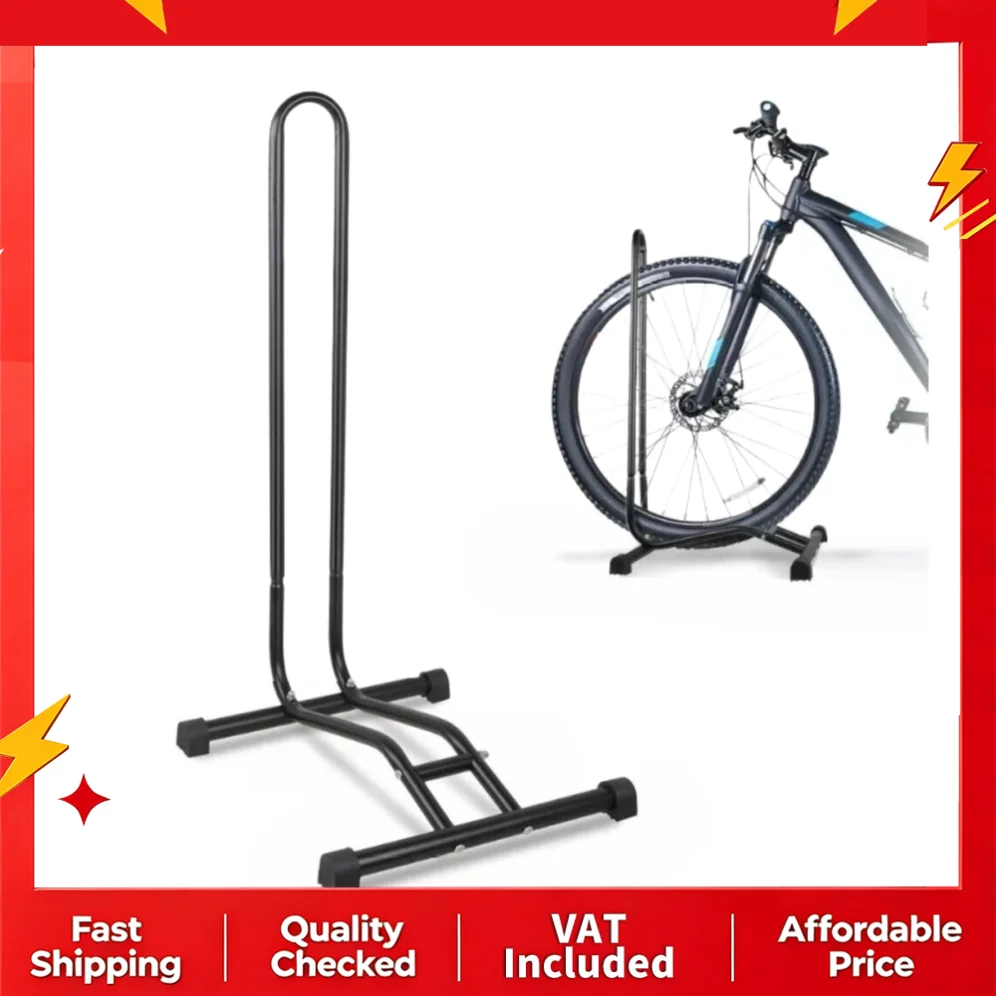 Image of Fahrrad-Bodenständer, 12"-29" Universeller Park- und Ausstellungsständer für Fahrrad-Vorder- oder Hinterrad, Robuste Stahlbasis mit Rutschfesten Pads für Innen- und Außenbereich