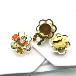 New 1Pcs 23mm Floral Cufflinks Shirt Buttons DIY Handmade Decoration Women's Diamond Studded Shirt Dress Alloy Accessories