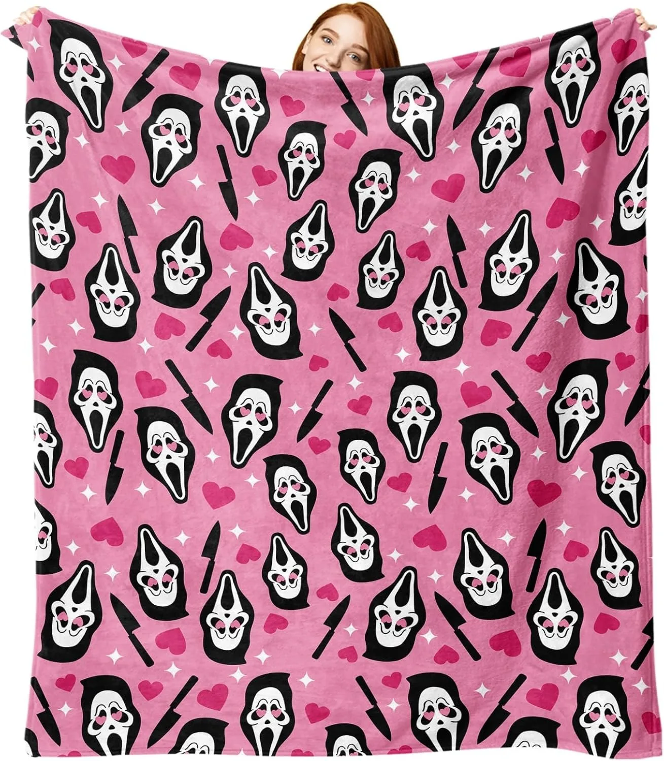 1PC Halloween Theme Throw Blanket Skull mask horrible arts Thin Blanket Gifts for Couch Bed Car Home Camping all season use