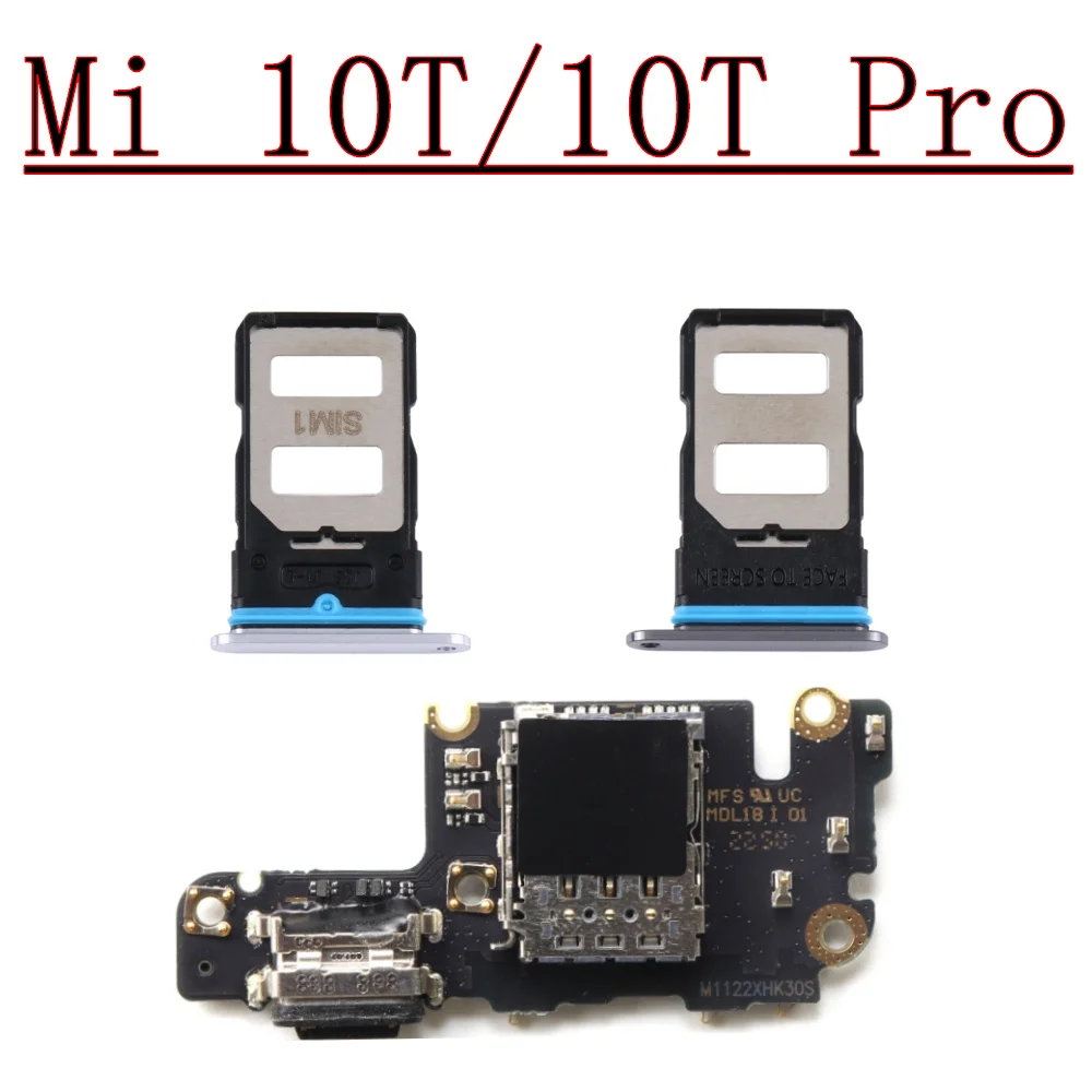 SIM-Kartenfach für Xiaomi Mi 10T/10T Pro Ladeanschlussplatine mit SIM-Kartenhalter Sockel Teile