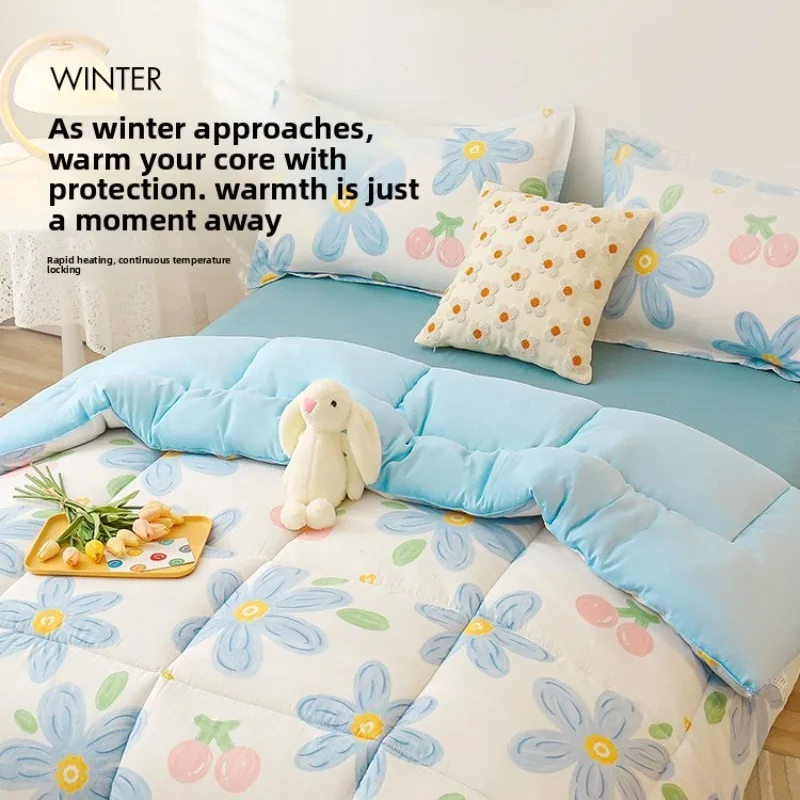 All Seasons Student Dormitory Quilt Warm Cotton Bedding Single Size Winter Quilt Thickened To Keep Warm Thick Warm Quilt Core