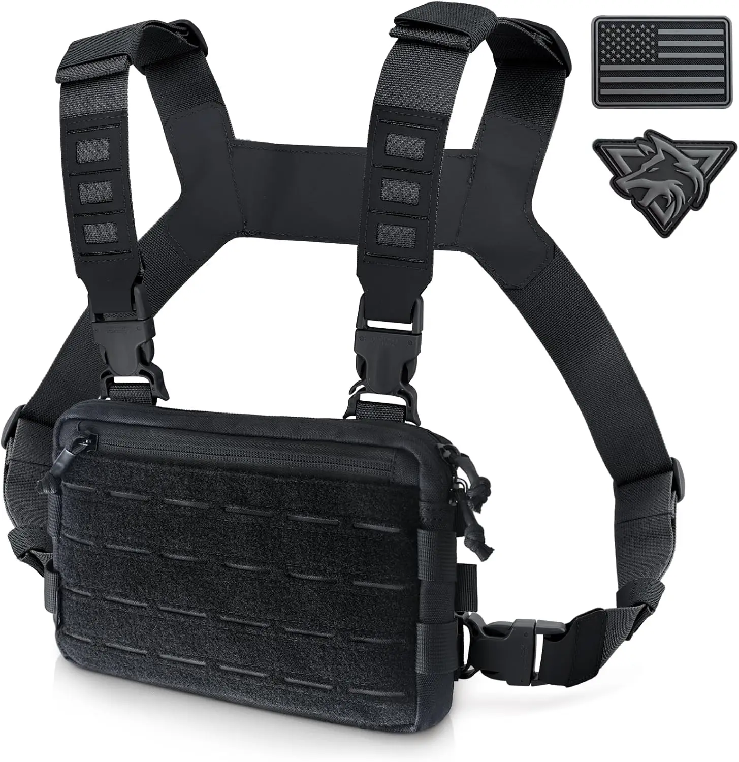 

Tactical Chest Rig Pack for Men, Running Chest Bag with Front Loop Recon Chest Rigs for Hunting Outdoor EDC