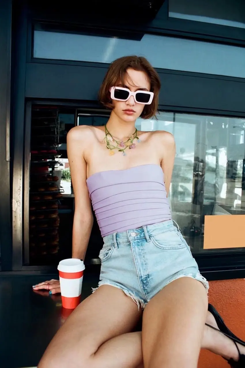

New Women's Fitted Bra Sle ort Top Korean Sle Commute Pure Color Slimming Design No Sve Regular Length