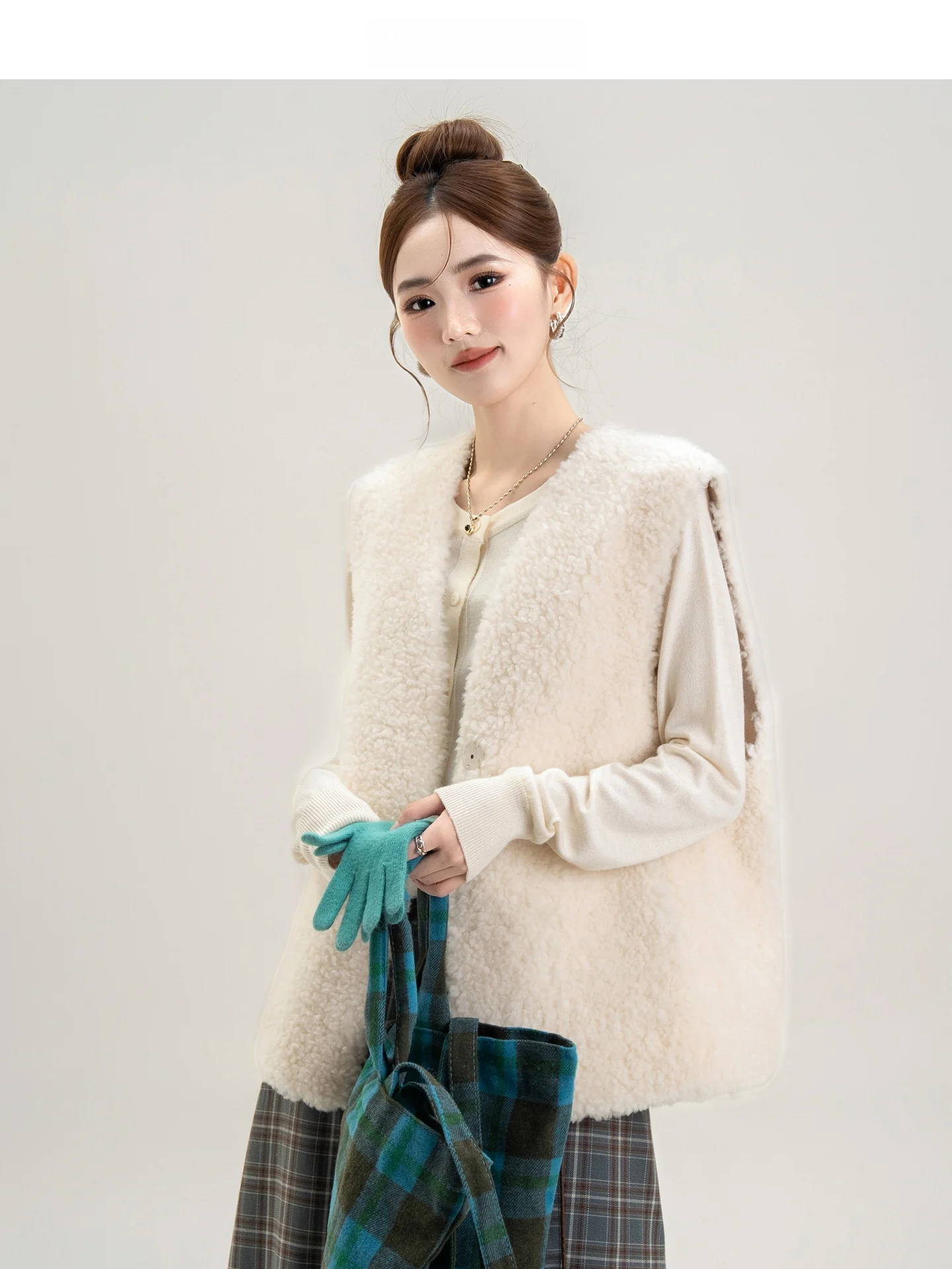 

Женский утепленный жилет из овечьей шерсти и кожи для молодых женщин, повседневный, дышащий, теплый, ветрозащитный, осенне-зимняя новинка