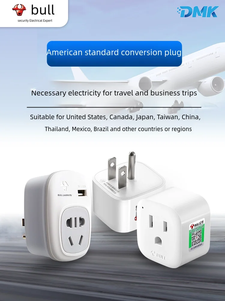 Bull Power Adapter Plug Eua para a China Converter Canadá México Japão