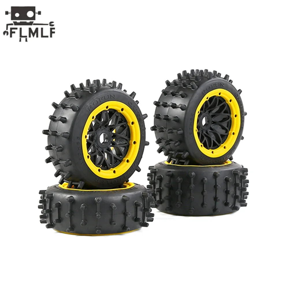 Rc Car Big Nail Tire High Performance Rear or Front Wheel Tyre Set for 1/5 HPI ROFUN BAHA ROVAN KM BAJA 5B SS Buggy Truck Parts