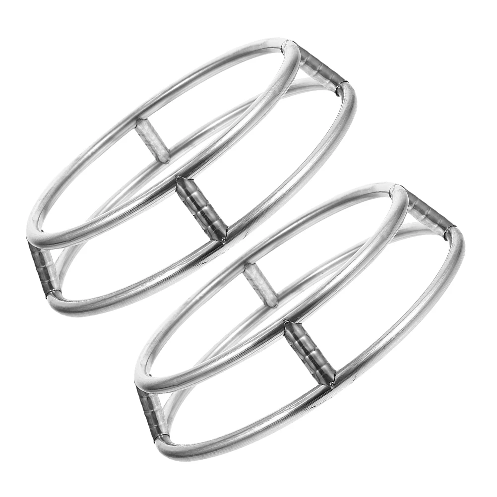 

2Pcs Multi Function Wok Rack Stainless Steel Pot Stand Portable for Outdoor Activities Stainless Steel Wok Rack