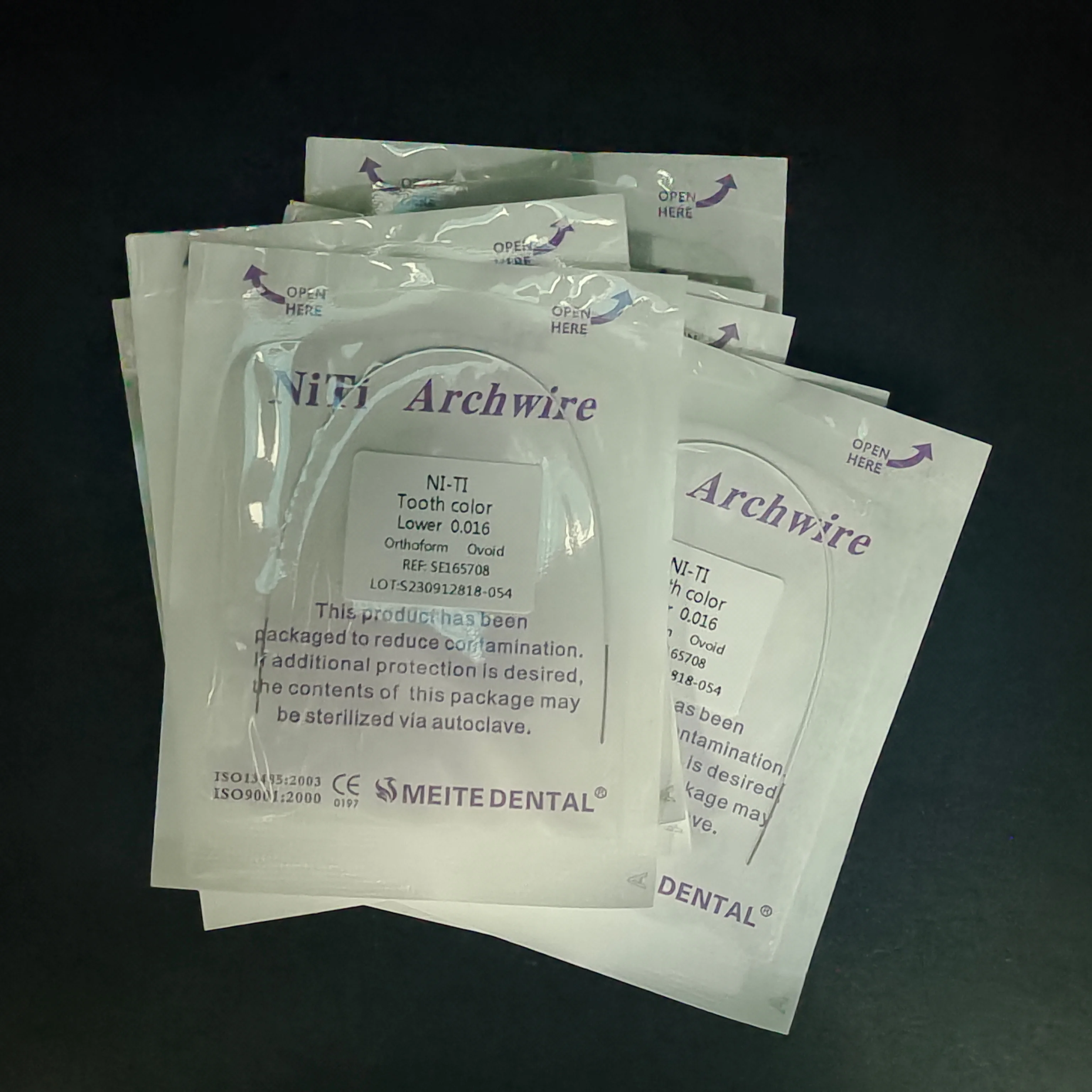 5 Packs  Super Elastic White Coated Arch Wire Round Dental Orthodontics Bows Ovoid Form 1pc/pack