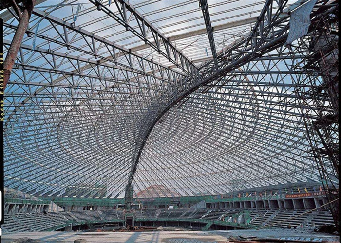 ETFE PTFE Coated Stadium Membrane Structural Steel Fabric Roof Truss Canopies America Europe standard