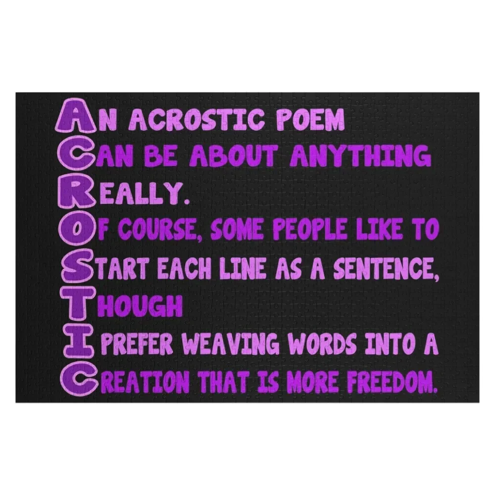 

Purple Acrostic Poem Jigsaw Puzzle Scale Motors Wooden Name Christmas Gifts Puzzle