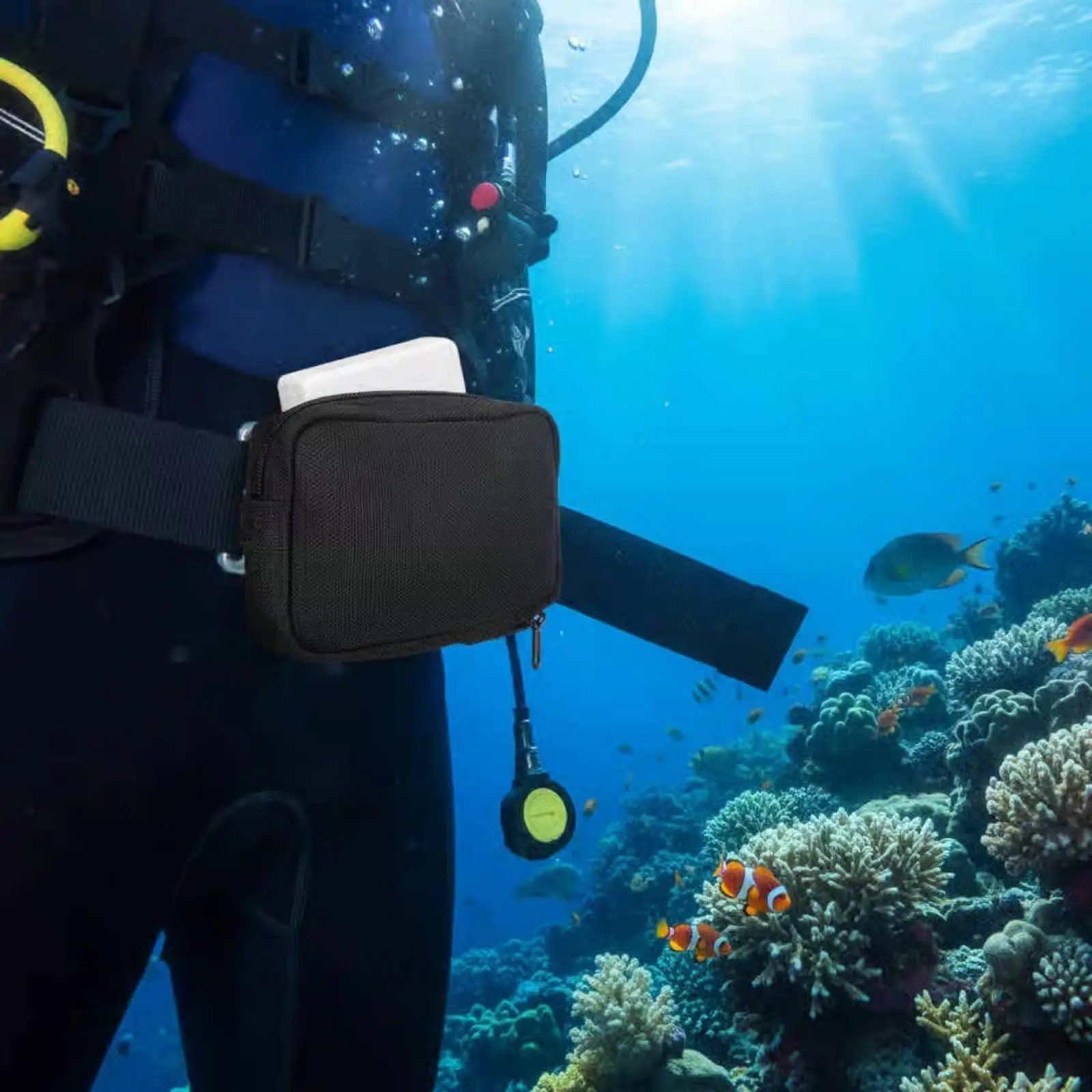 Scuba Diving Trim Pocket Weight Pouch for BCD Cam Band Strap Hook Loop Durable Nylon