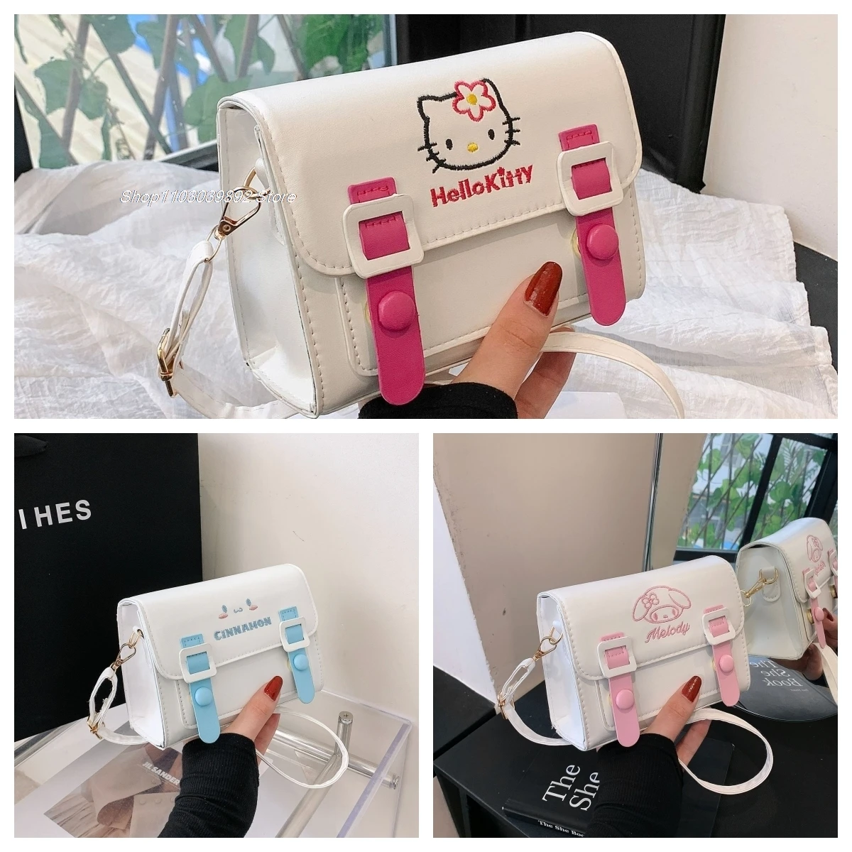 Sanrio-Bolso de hombro impermeable con dibujos animados, bandolera informal versátil, sencillo, a la moda, regalo para amigo