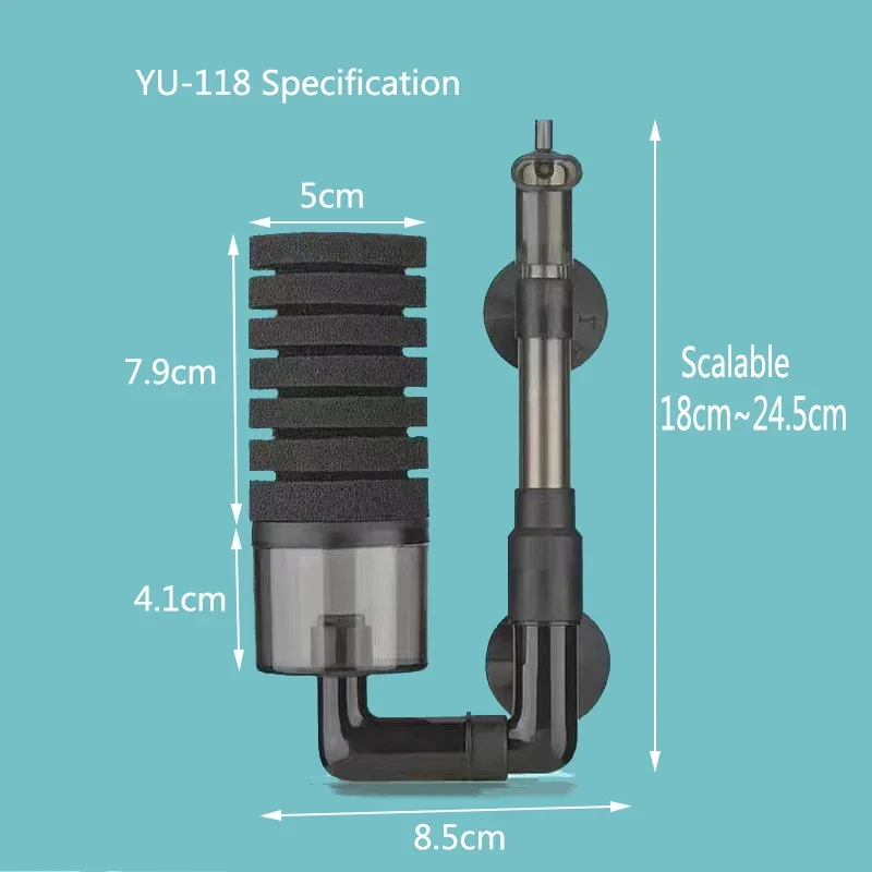 Schwarzer Aquariumfilter für Aquarien, Luftpumpe, Skimmer, biochemischer Schwammfilter, Aquarium-Bio-Filter, Filtro Aquario 3