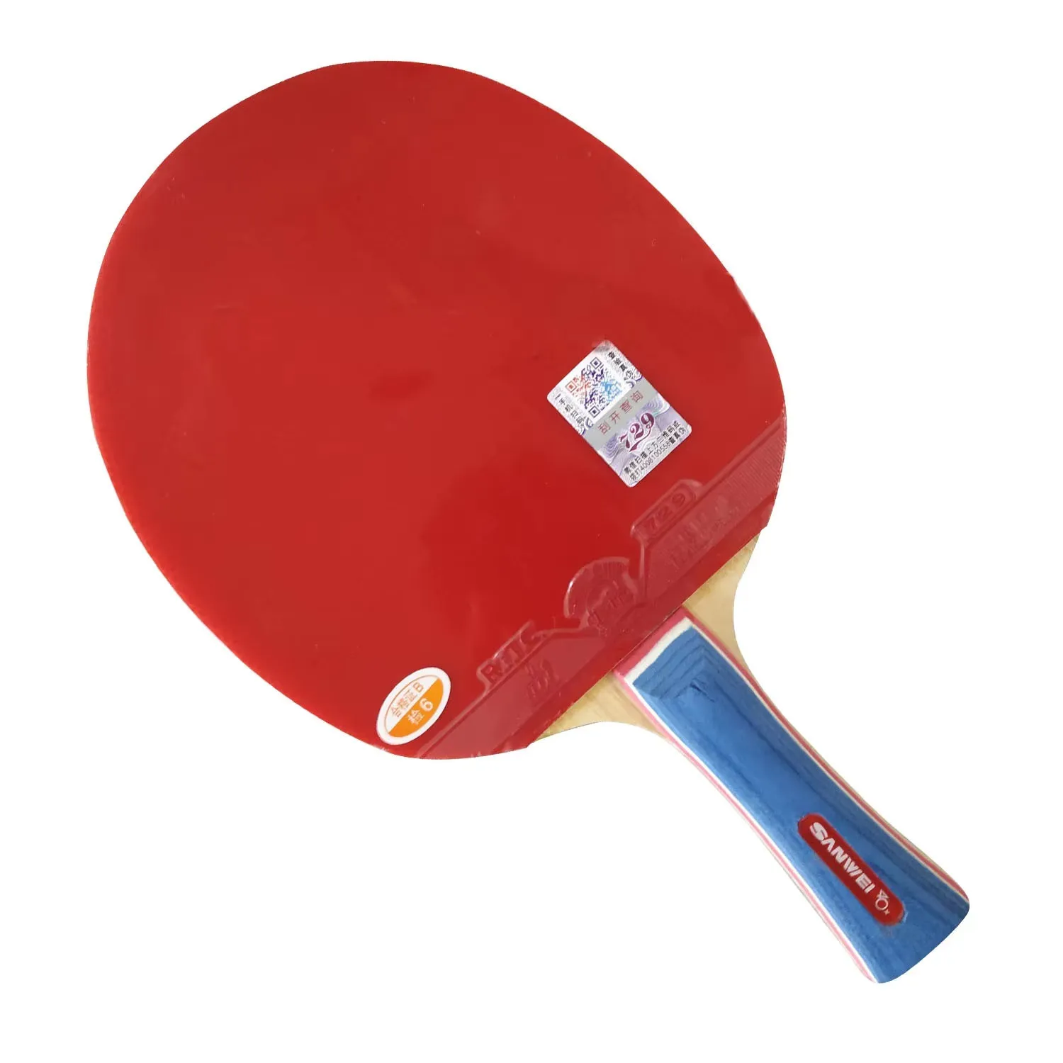 Pro Combo Schläger Sanwei M8 mit 2x 729 Allgemein-Tischtennisbelag mit Schwamm für einen Schläger, Long Shakehand FL – Detail 2