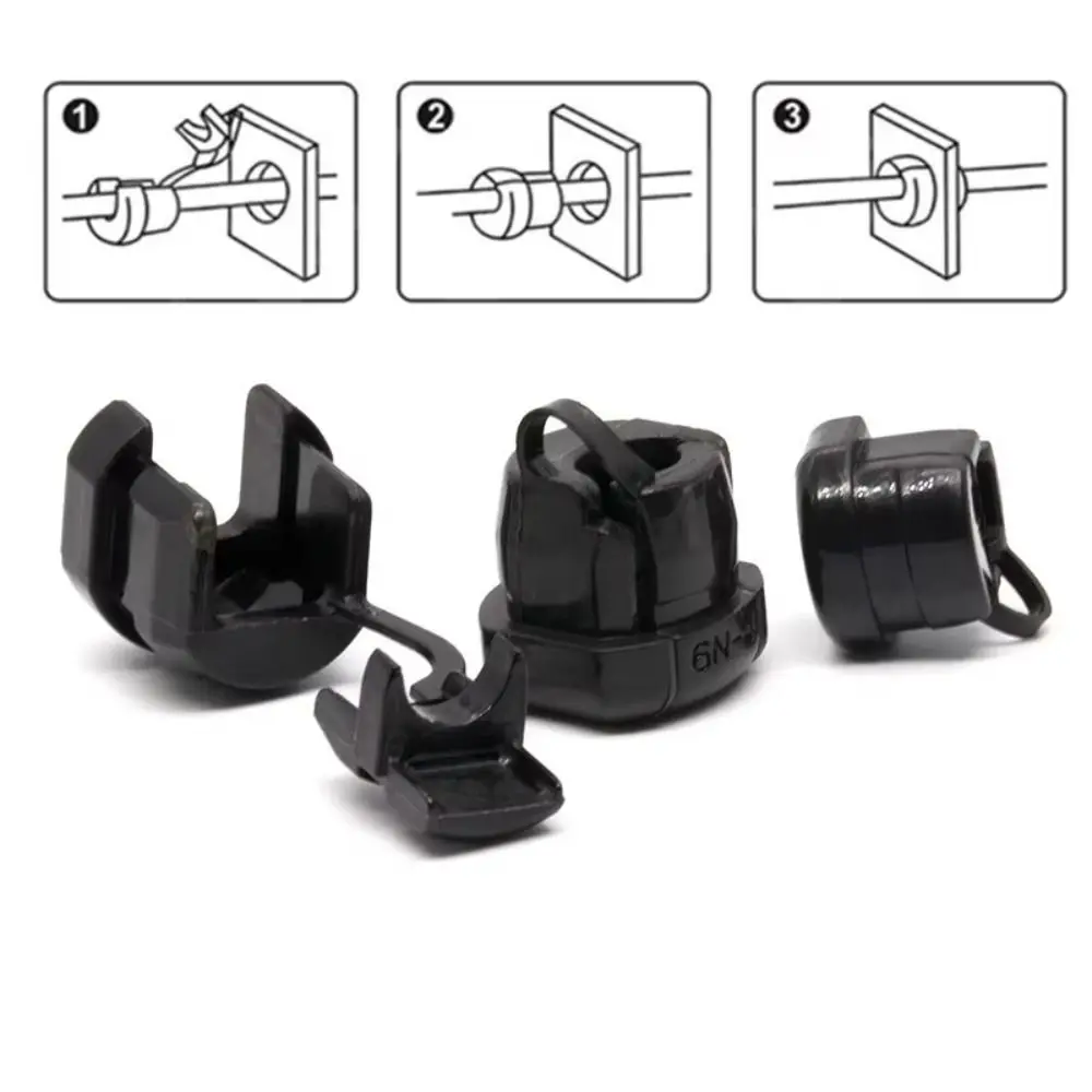 

100pcs Plastic Nylon Power Cord Buckle Cable Ties Self-locking Protection Wire Sleeve Wear-resistant Strap Clamp