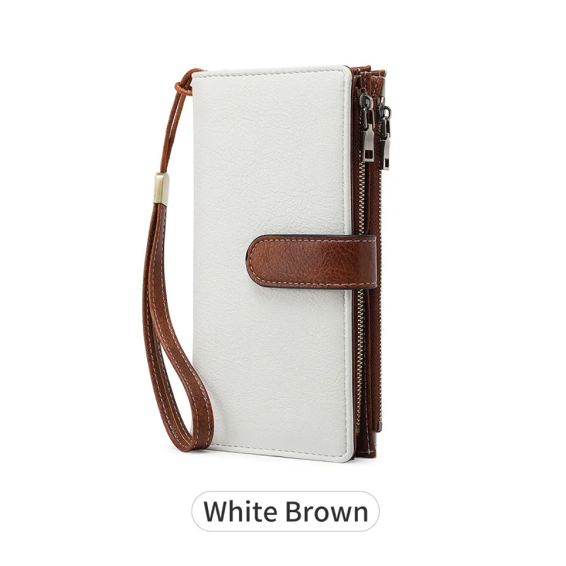 Western RDIF Blocking Leopard Ziipper Multi-functional Three Floded Women Wallet Large Capacity Purse for Ladies