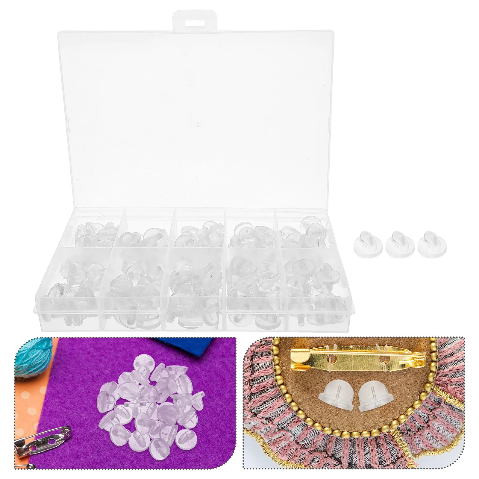 

150 шт. резиновых фиксаторов для значков, надежные нескользящие застежки-застежки, универсальные сменные детали для брошей и значков