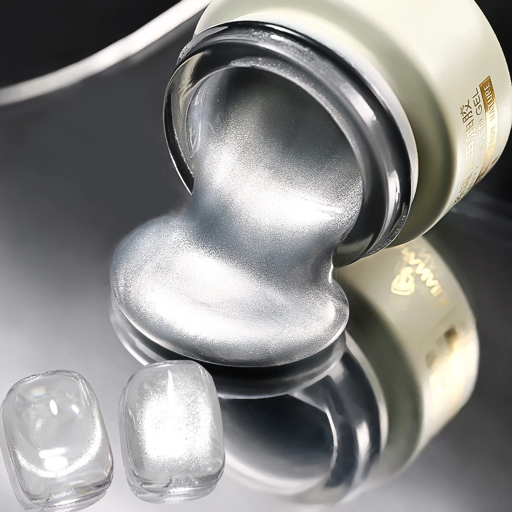 Esmalte de uñas en Gel de ojo de gato blanco, cuentas de vidrio dinámicas, barniz magnético para uñas, esmalte de Gel de manicura semipermanente en remojo UV/LED, 8ml