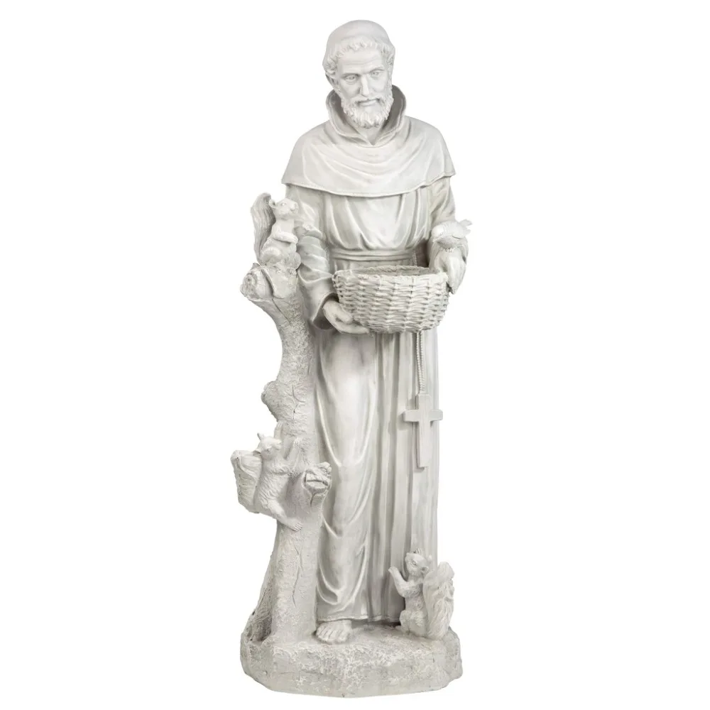 2024 New Nature's Nurturer Francis of Assisi Religious Garden Decor Statue, Large Size, 14 Inches Wide, 37 Inches Tall