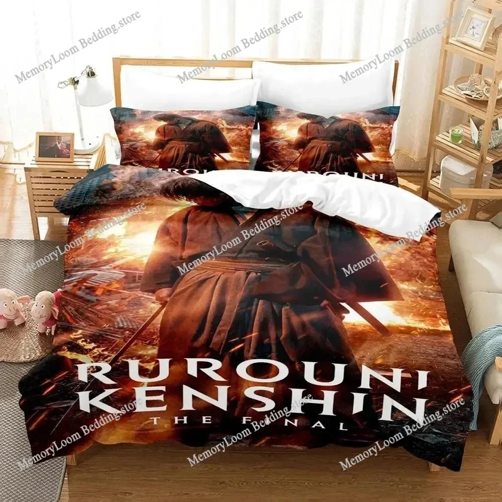 

3D Print Colorful Rurouni Kenshin Bedding Set Boys Girls Twin-Queen-King Size Duvet Cover Pillowcase Bed Kids Adult Soft Cozy