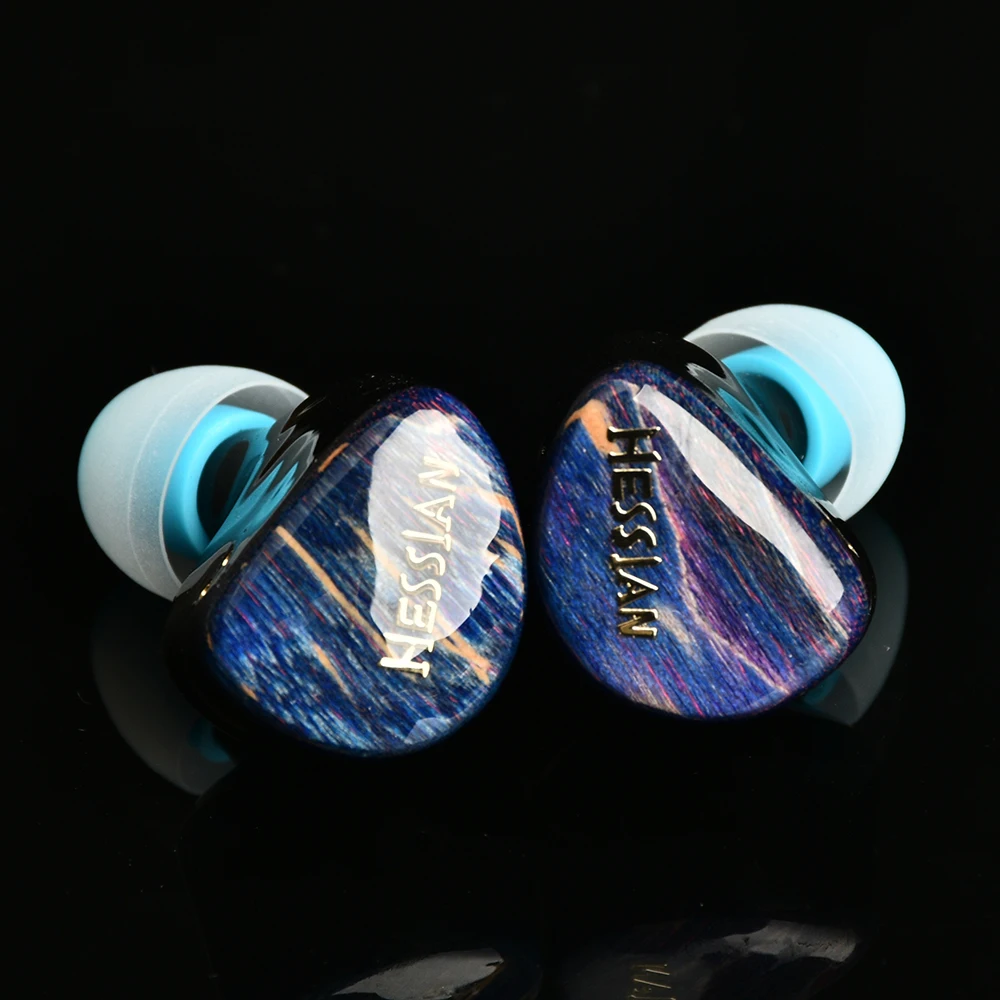 HESSIAN Graphene Unit Open Rear Chamber with Replaceable Cable Design 3D-Printed Black Stabilised Wood Panel 0.78 Hi-Fi Earphone