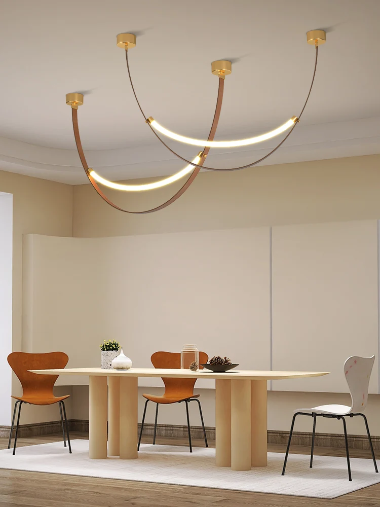 Japanese Restaurant Creative Loft Belt Chandelier Simple Duplex Building Space Designer Model Room