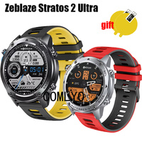 3in1 for Zeblaze Stratos 2 Ultra Strap smart watch Men women Silicone Soft Bracelet Band Screen Protector Film