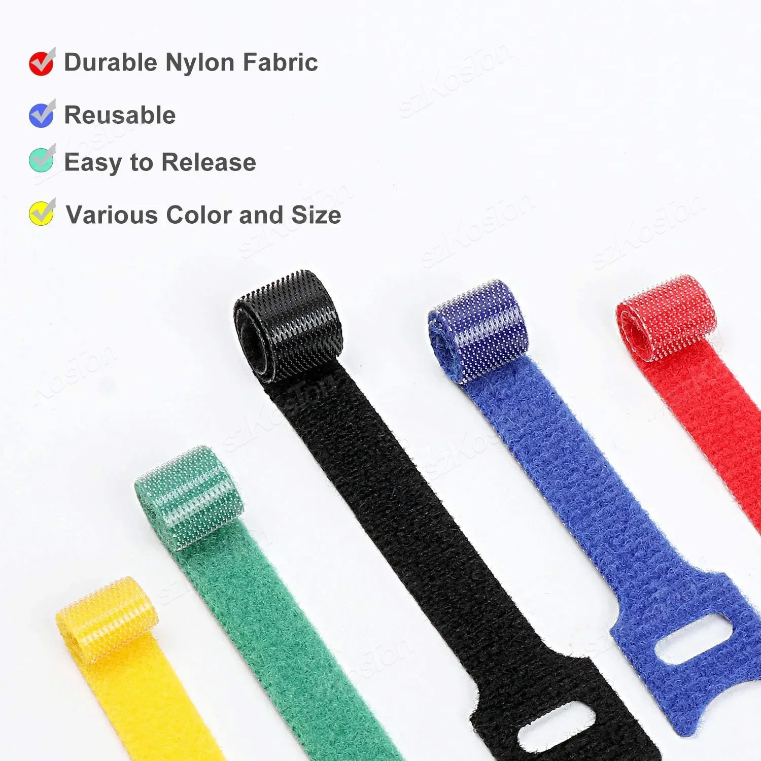 10/20/5pcs Releasable Cable Ties Wire Organizer Fastening Reusable Cable Tie Straps Nylon Velcro Wire Tie Cable Winder Tape