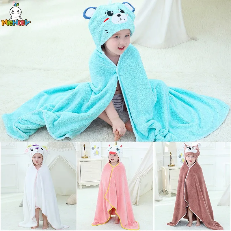 70*120cm Toddler Kids Hooded Towels Newborn Baby Bathrobe Bath Towel Blanket Warm Sleeping Swaddle Wrap for Infant Boys Girls