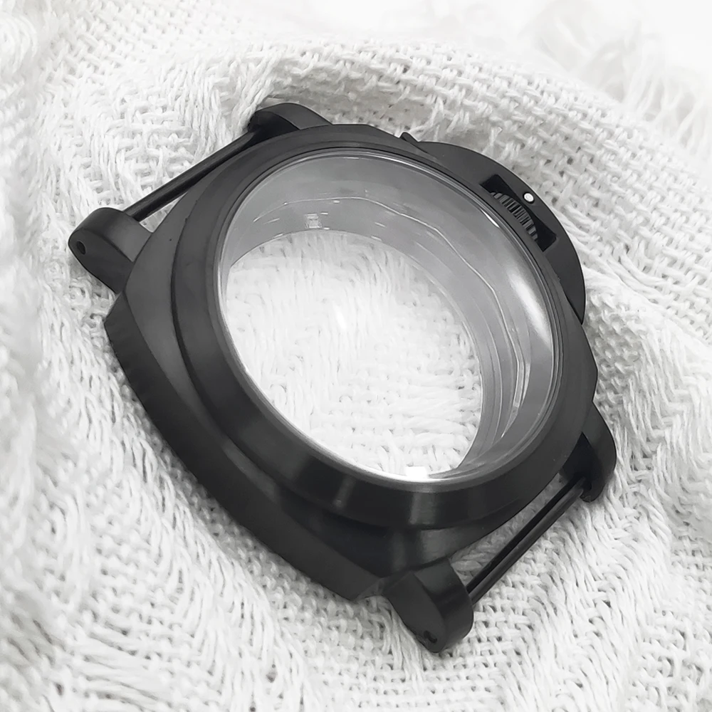 NH35 Cassa per orologio nera 40MM Cassa in cristallo di zaffiro 5ATM Adatto per quadrante NH35 NH36 4R36 calibro 28,5 mm