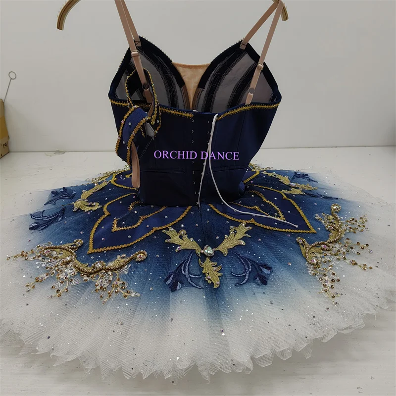 Hohe Qualität, heißer Verkauf, einzigartiges Design, für Kinder, Mädchen, Kinder, Damen, Erwachsene, Performance-Kleidung, blaue Ballett-Tutu-Kostüme mit Funkeln