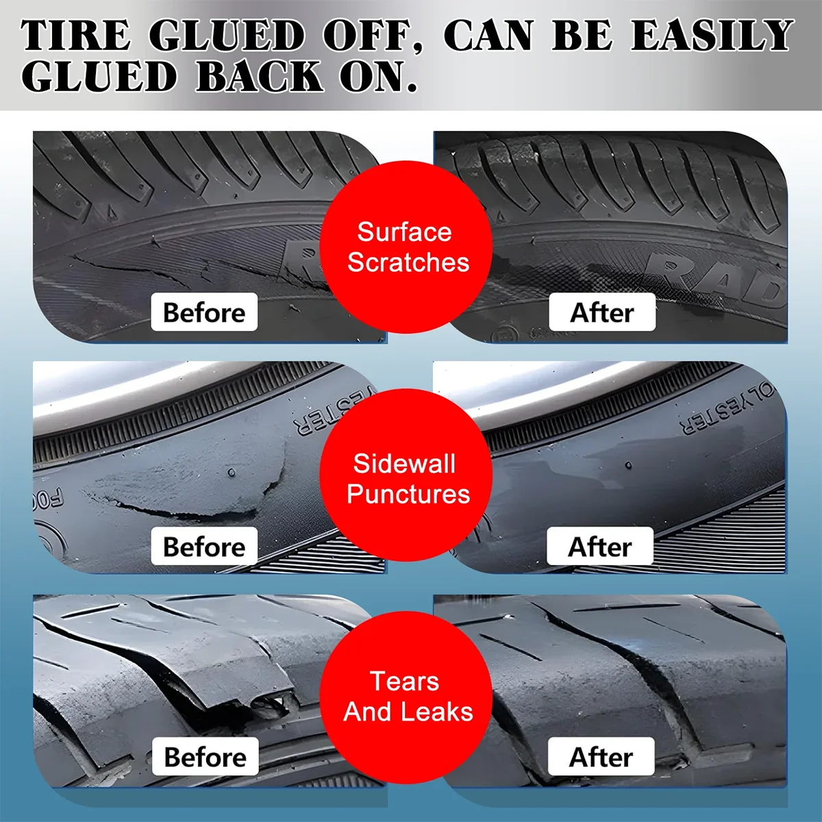 For Automotive 480 Super Strong Glue Black Instant Quick-drying Black Cyanoacrylate Thick Adhesive Specially Formulated for Rubber, Leather, Tires, and Plastics Strong Bond Liquid Glue Tool With precision dispenser 6pc view 5