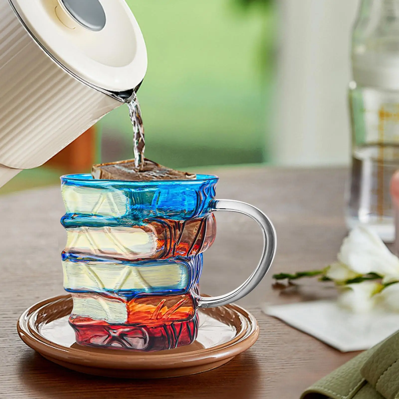350 ml Buch-Kaffeetasse, 3D-bemalte Buchglas-Tasse, lustige Kaffee-Trinkbecher, Vintage-Trinkgeschirr, Geschenke für heiße oder kalte Getränke