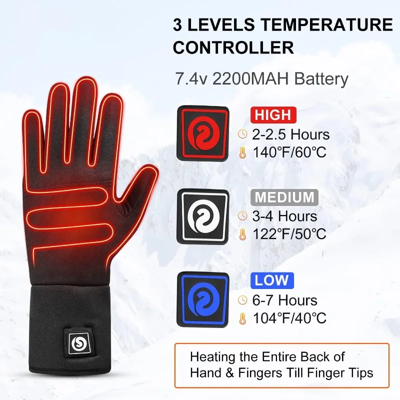 SAVIOR HEAT Heated Glove Liners for Men Women, Rechargeable Battery Electric Heated Gloves, Winter Warm Glove Liners