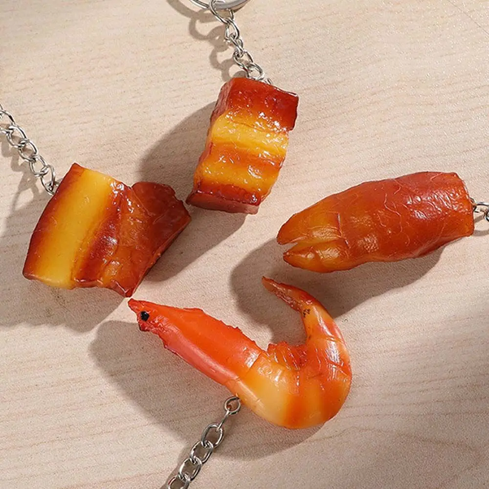 Ornaments Roast Chicken PVC Trotters Chicken Wings Bag Pendant Fast Food Key Ring Fashion Jewelry Simulation Food Keychains