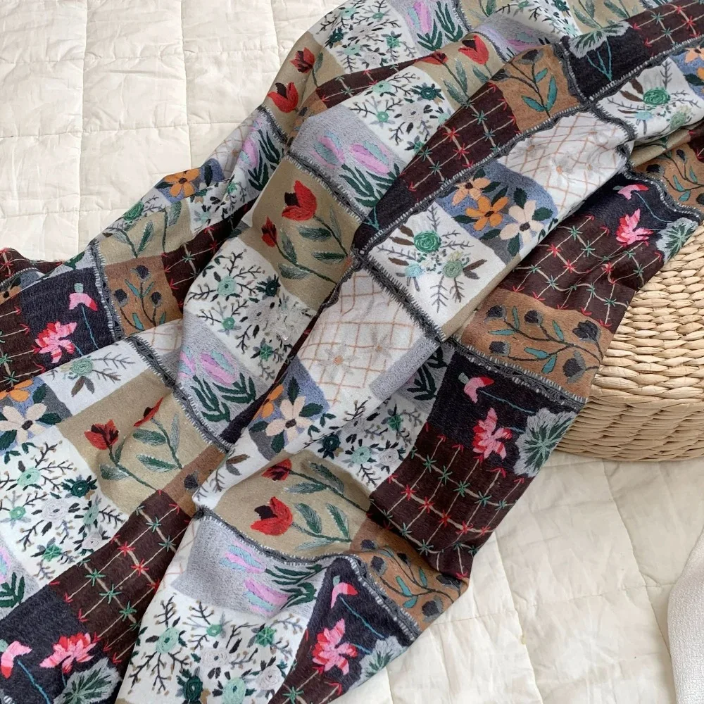 

140x50 см хлопковая ткань в клетку с тюльпанами и цифровым принтом для женщин и детей, весна-лето, платье-рубашка, лоскутный материал, ткань для шитья