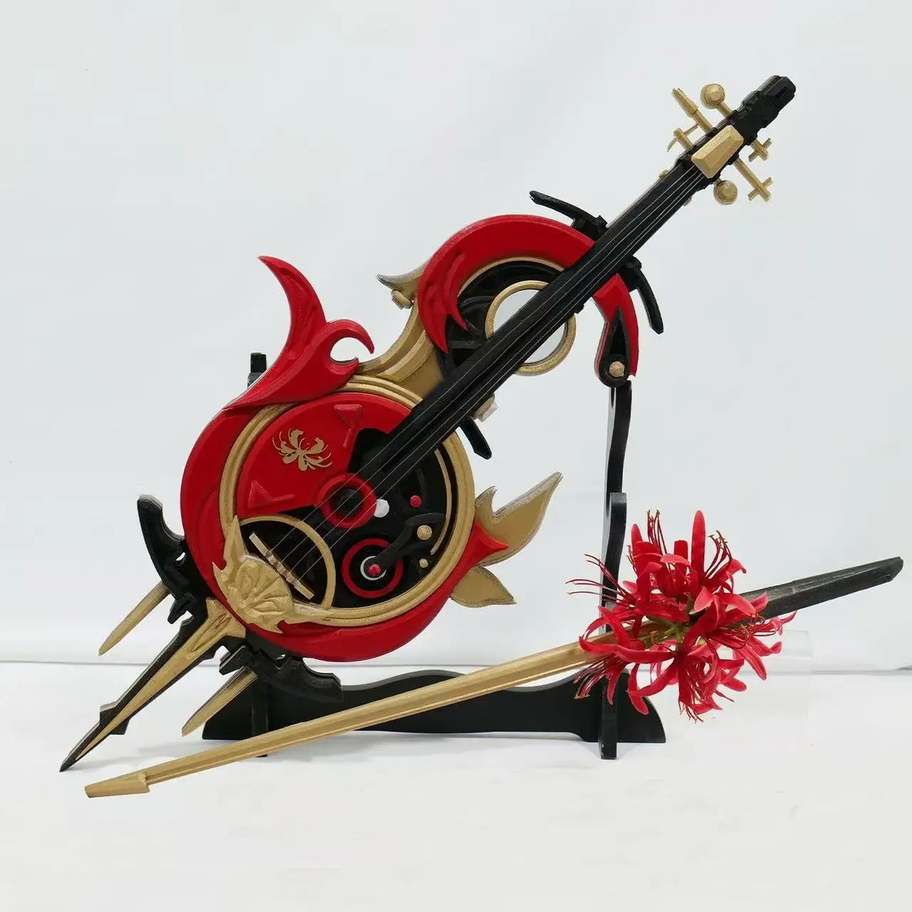 Spiel Wuthering Waves Phrolova Cosplay Red Magic Lily Violine Requisiten Cartoon Geige Waffen Halloween Weihnachten Party Zubehör
