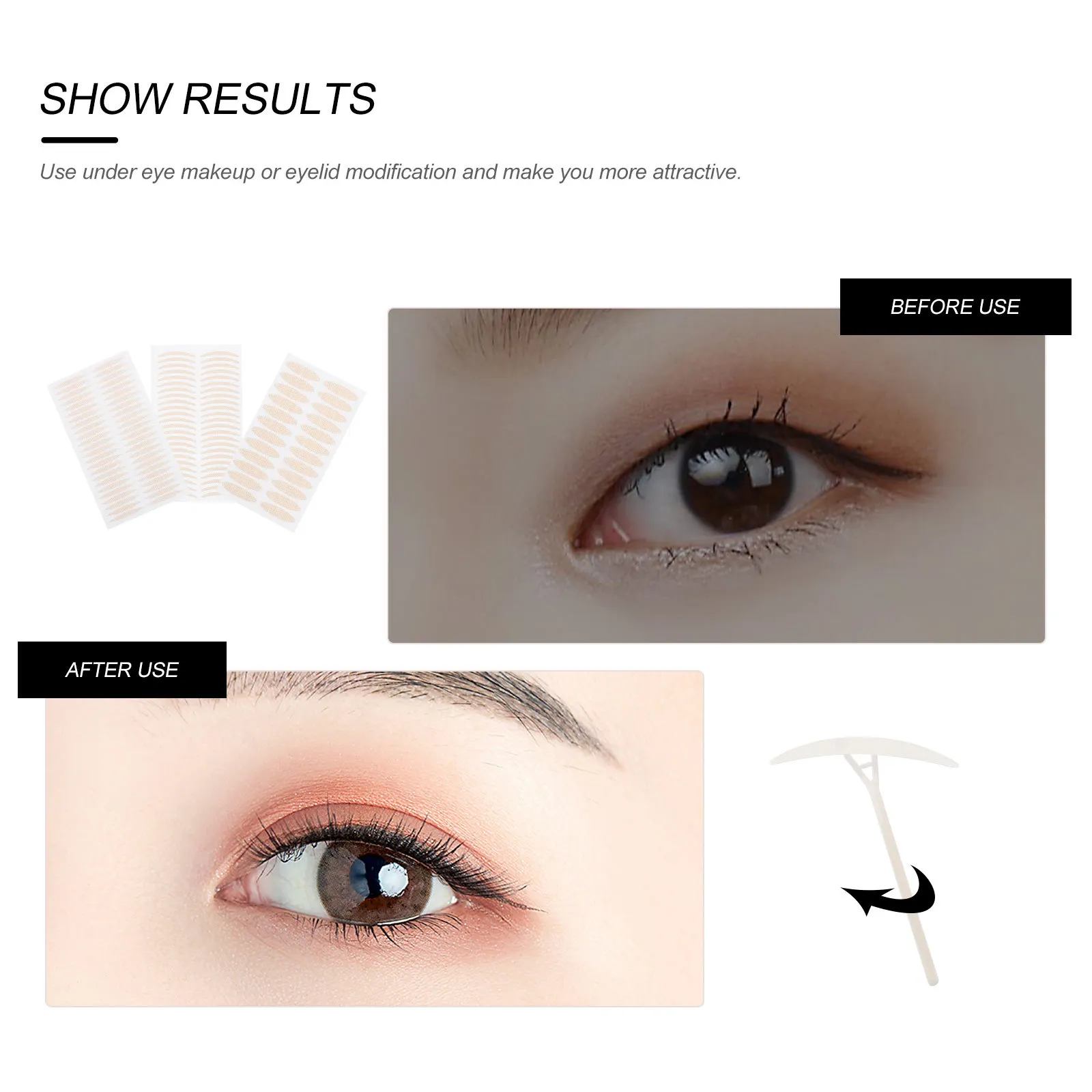 1Set Lace Double Eyelid Tape Decorative Eyelid Sticker Make Eyes Look Rounder and Larger Woman Eye Eye Makeup Tool