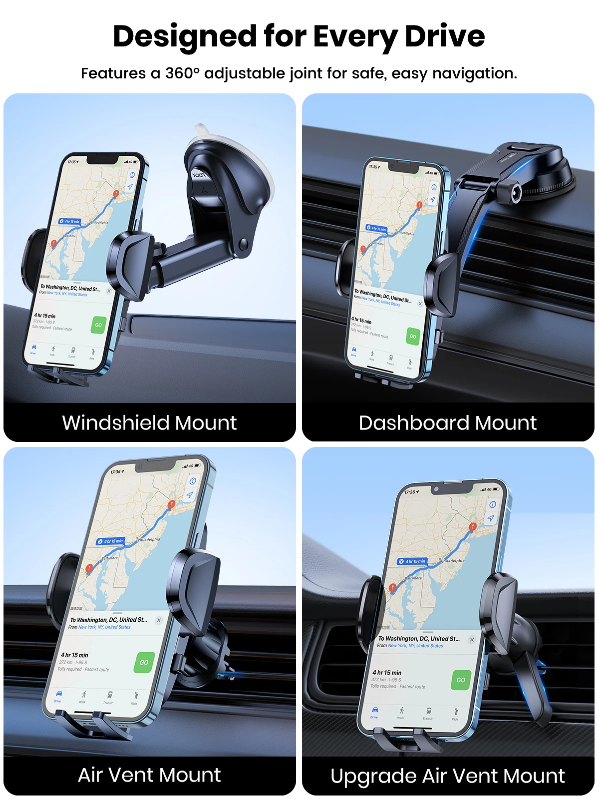 TOPK Magnets Magnetische Autohalterung für das Armaturenbrett, Lüftungsschlitz, 360° drehbar, für iPhone 15, 14, 13, Mag-Safe – Detail 2