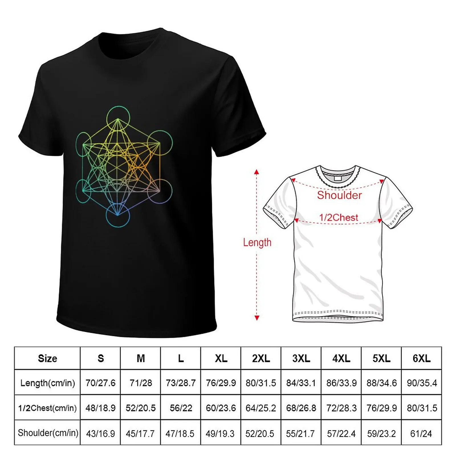 Metatron's Cube Sacred Geometry T-Shirt blacks cute clothes anime stuff tee shirts for men