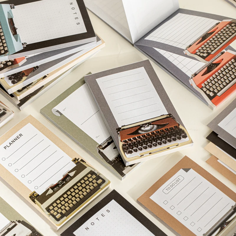 Journal GO 50pages Vintage Typewriter Themed Note Book Retro Planner Schedule Memo Pads Journaling Material Paper