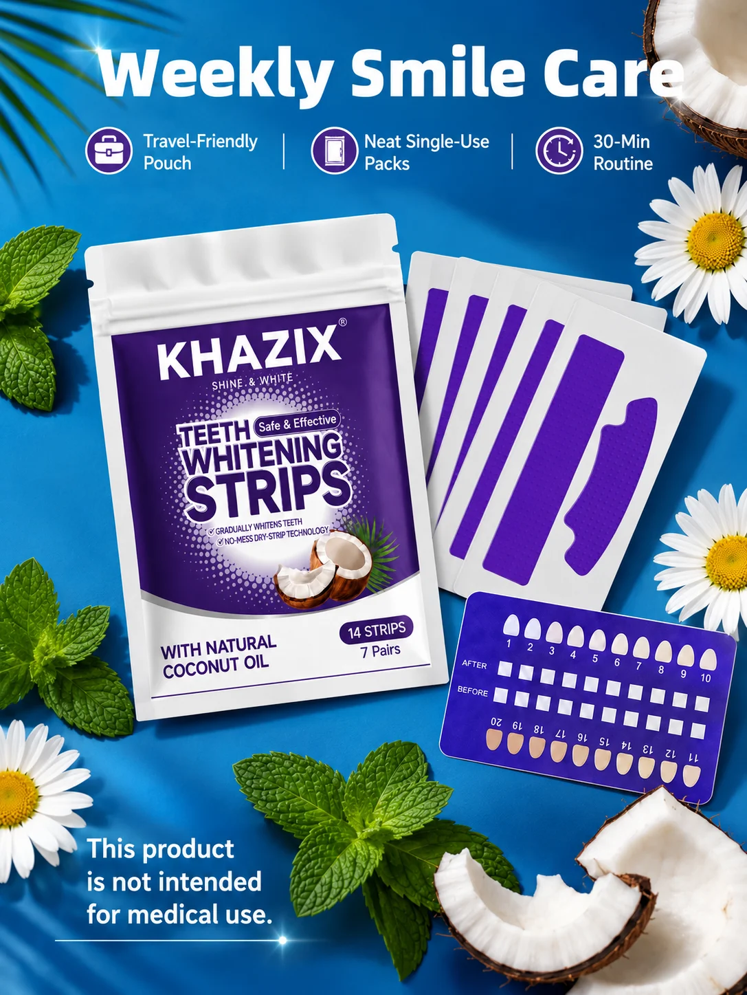 7 Pairs Dental Care Strips Oral Hygiene Teeth Patch Fresh Breath Mouth Cleaning Strips for Daily Use