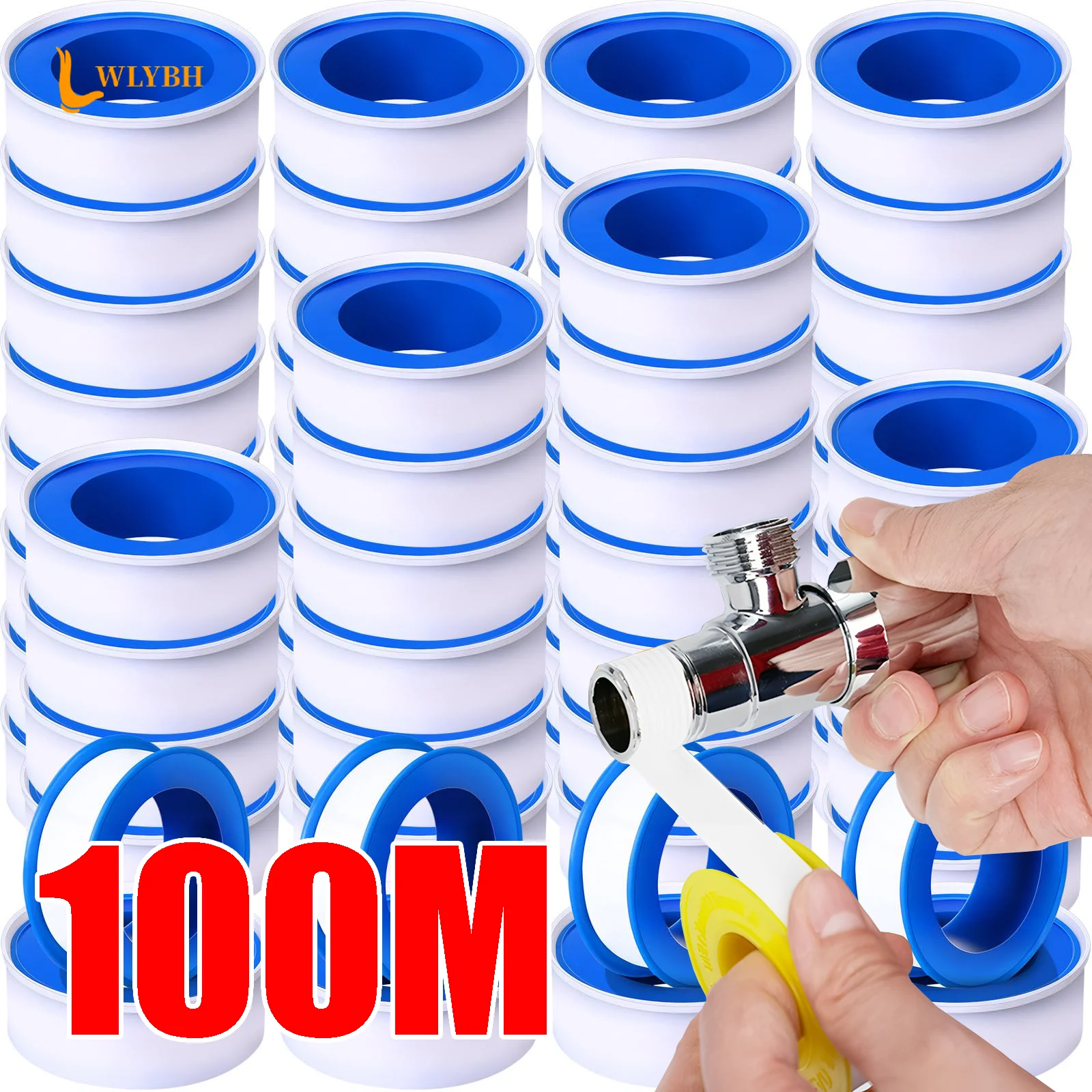 PTFE Plumbers Tape High-Density Pipe Sealing Tape Waterproof Gas Plumbing Thread Tape White Water Sealant Seal For Shower Head