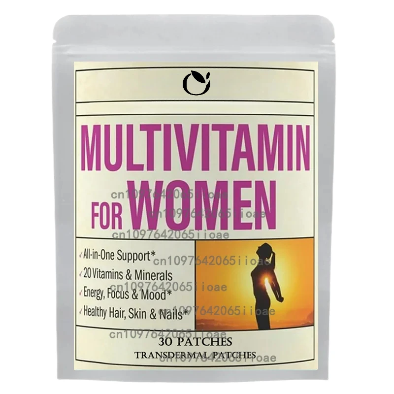 

Женские мультивитаминные трансплеевые пластыри с витамином А, B, C, D, E, кальциями и магнием, 30 пластырей с поддержкой иммунитета