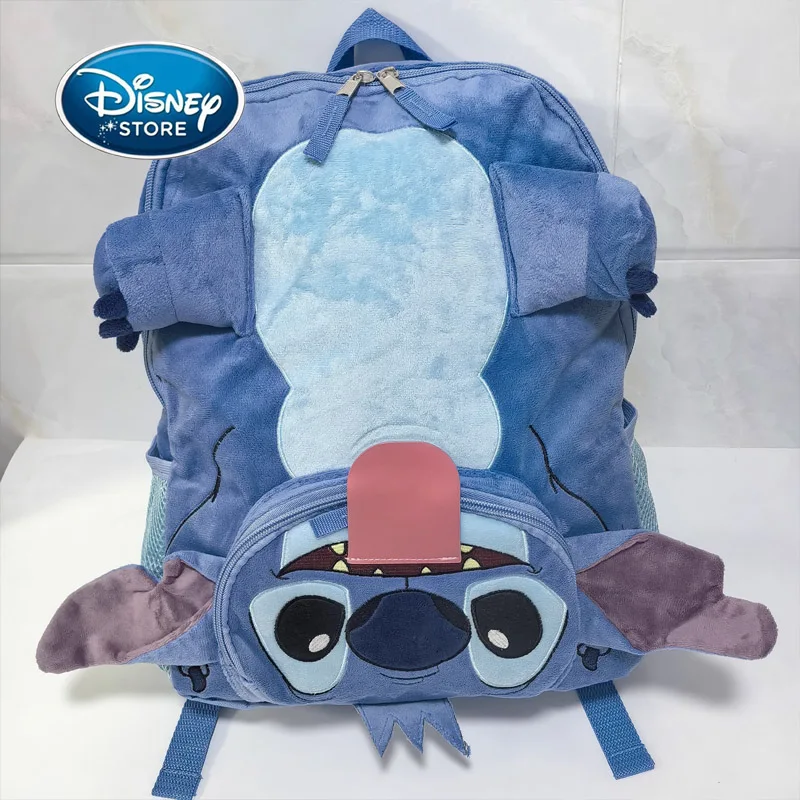

Рюкзак с мультяшной вышивкой Диснея, перевернутый синий стежок, плюшевая школьная сумка с вышивкой, большая вместительная дорожная сумка для девочек, рождественский подарок