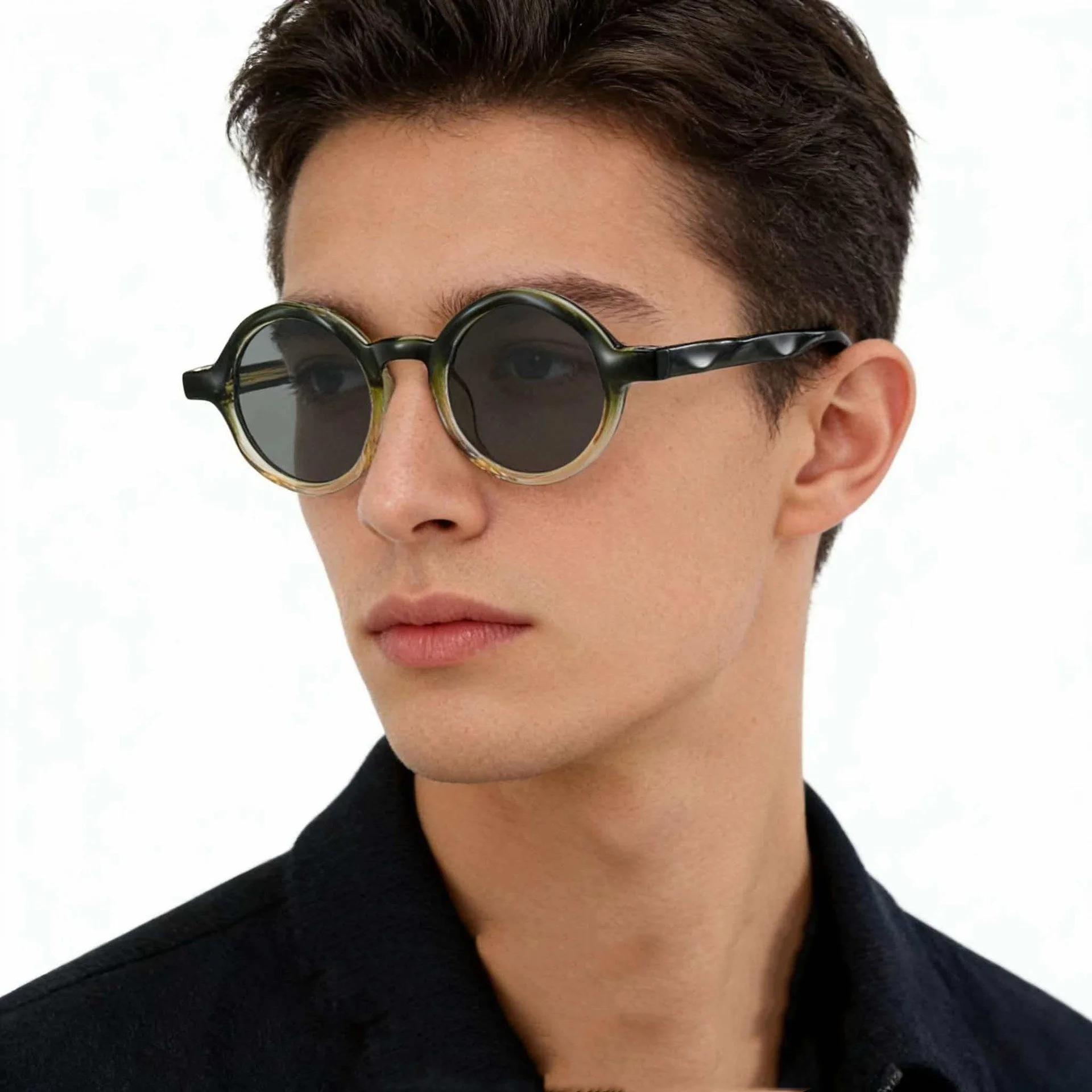 

Y.BBY-X Vintage Retro Round Reading Sunglasses Fashion Style TR90 High Quality Sun Glasses for Women Man Eyeglasses