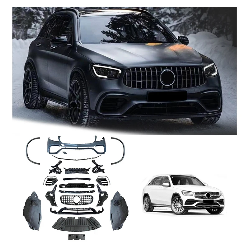 Xds Hot Amg Surrounds Front And Rear Bumper Modifications Body Kit For GLC-Class X253 Late Change To GLC63 AMG 2021-