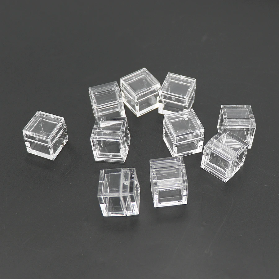 10PCS/Set Acrylic Element Cubes Box For Element Cube Shape Clear Boxes Collection Storage Box For 10MM 25.4MM Element Cubes